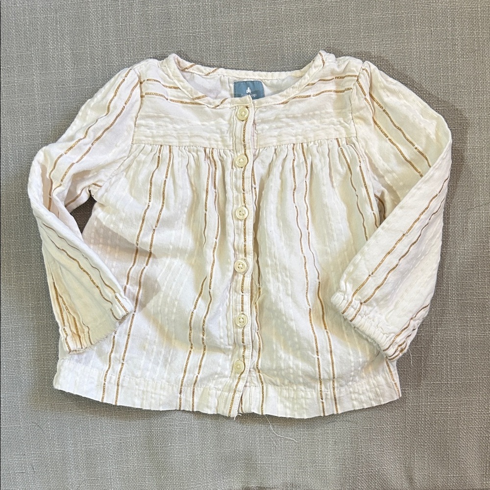 Striped White and Gold Kids Shirt